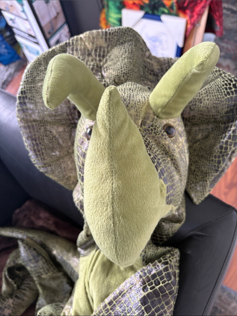 Halloween Kids Green Triceratops Reptile Costume Hoodie